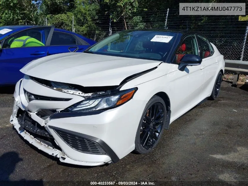 2021 Toyota Camry Xse V6 VIN: 4T1KZ1AK4MU047773 Lot: 40233567