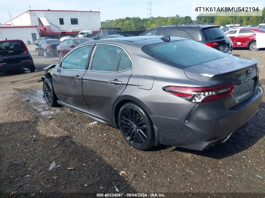 4T1K61AK8MU542194 2021 Toyota Camry Xse