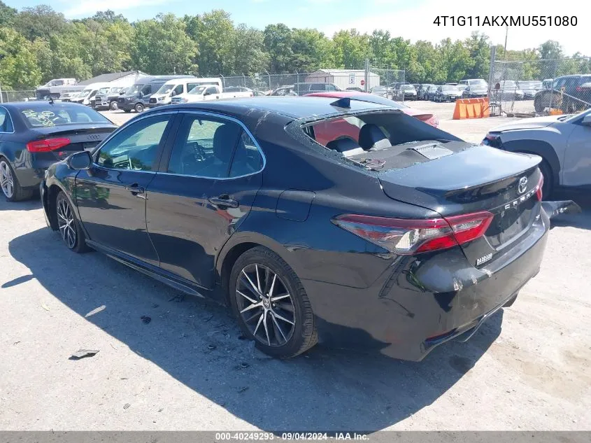 4T1G11AKXMU551080 2021 Toyota Camry Se