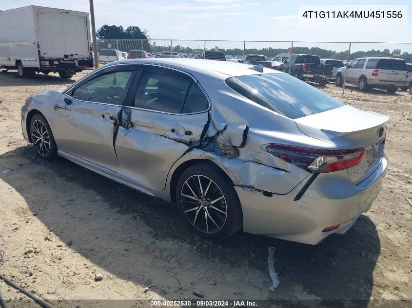 4T1G11AK4MU451556 2021 Toyota Camry Se