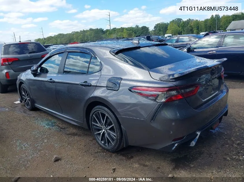 2021 Toyota Camry Se VIN: 4T1G11AK8MU573448 Lot: 40259181