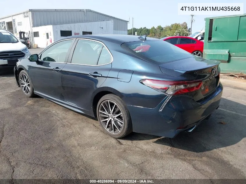 4T1G11AK1MU435668 2021 Toyota Camry Se