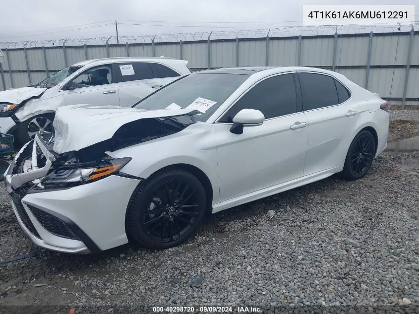 2021 Toyota Camry Xse VIN: 4T1K61AK6MU612291 Lot: 40298720