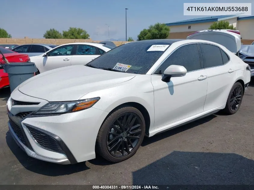 2021 Toyota Camry Xse VIN: 4T1K61AK0MU553688 Lot: 40304331