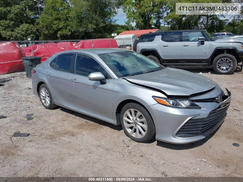 2021 Toyota Camry Le VIN: 4T1C11AK3MU483106 Lot: 40311450