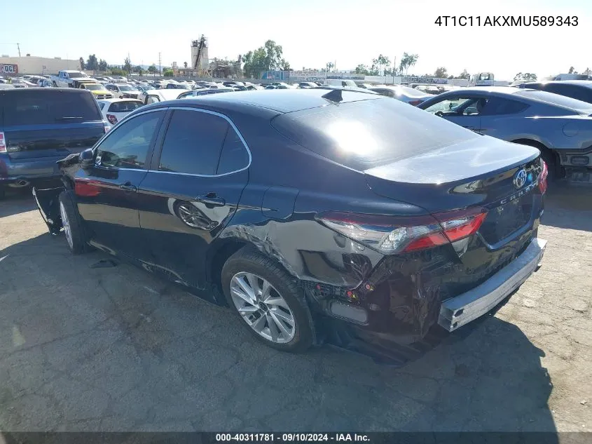 4T1C11AKXMU589343 2021 Toyota Camry Le