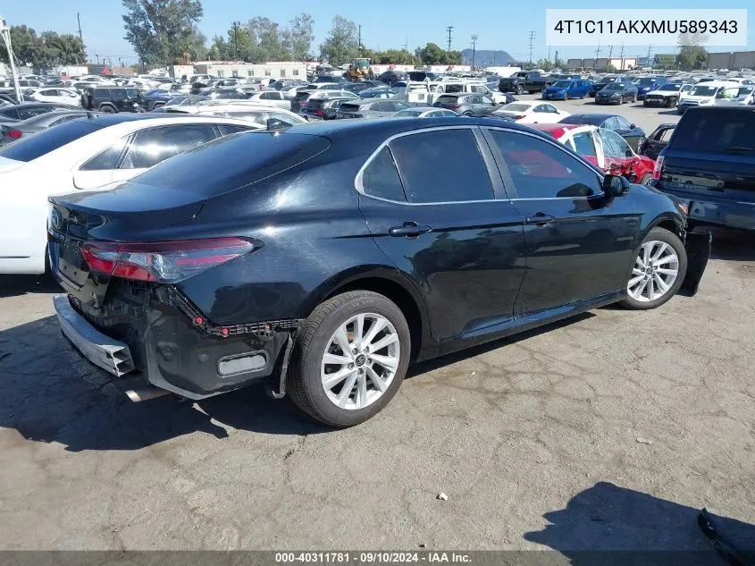 2021 Toyota Camry Le VIN: 4T1C11AKXMU589343 Lot: 40311781