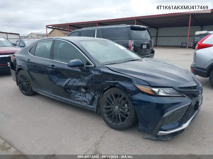 4T1K61AKXMU417469 2021 Toyota Camry Xse