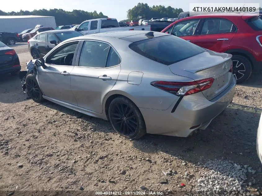 2021 Toyota Camry Xse VIN: 4T1K61AK9MU440189 Lot: 40314212