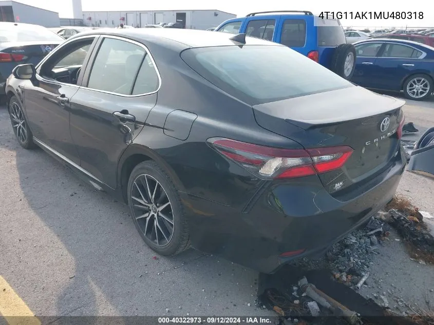 2021 Toyota Camry Se VIN: 4T1G11AK1MU480318 Lot: 40322973