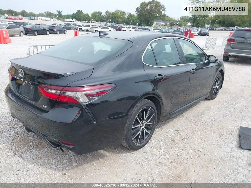 2021 Toyota Camry Se VIN: 4T1G11AK6MU489788 Lot: 40325710