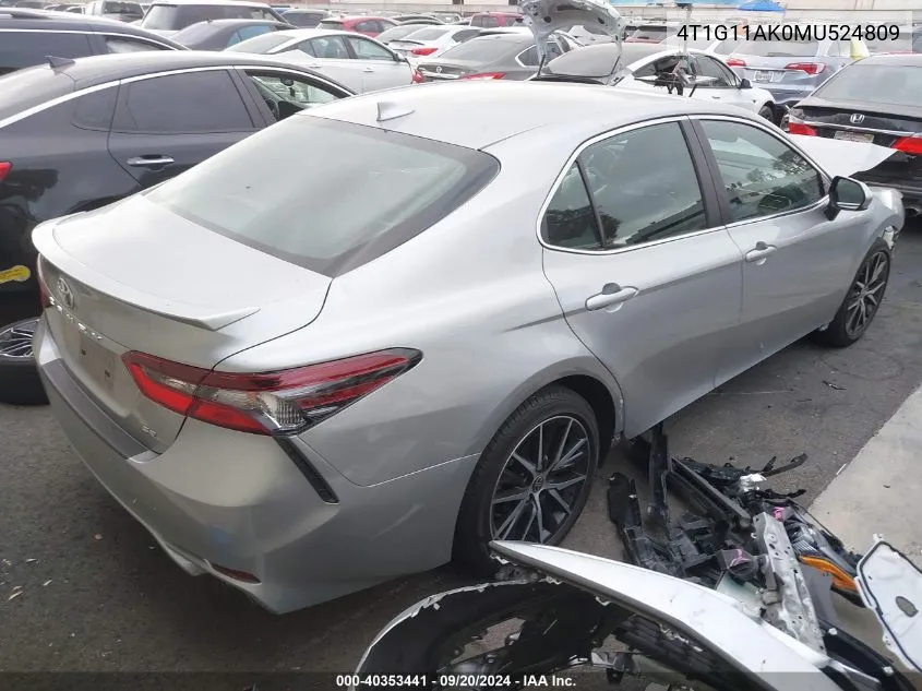 4T1G11AK0MU524809 2021 Toyota Camry Se