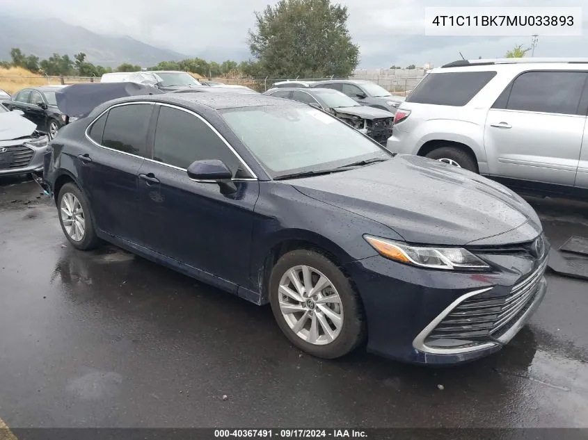 4T1C11BK7MU033893 2021 Toyota Camry Le Awd