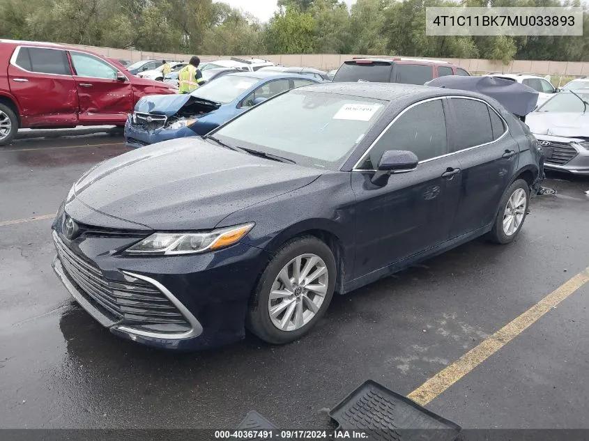 4T1C11BK7MU033893 2021 Toyota Camry Le Awd