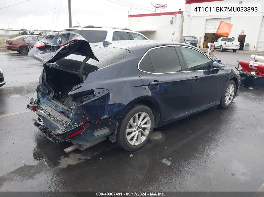 4T1C11BK7MU033893 2021 Toyota Camry Le Awd