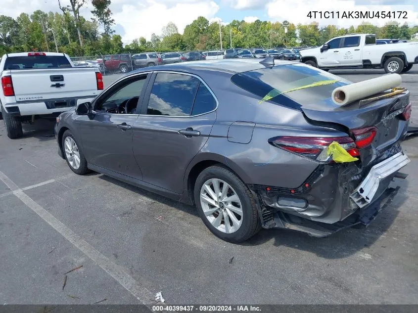 4T1C11AK3MU454172 2021 Toyota Camry Le