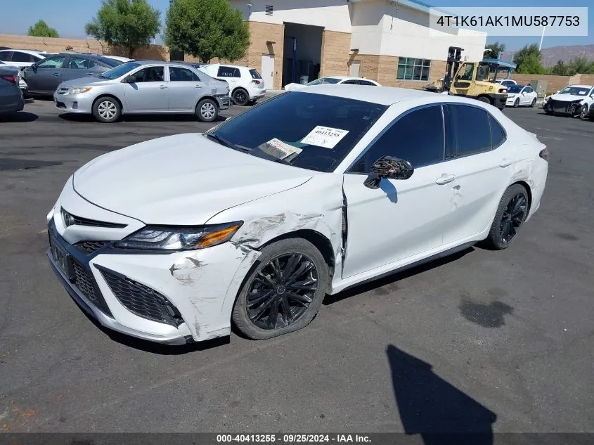 2021 Toyota Camry Xse VIN: 4T1K61AK1MU587753 Lot: 40413255