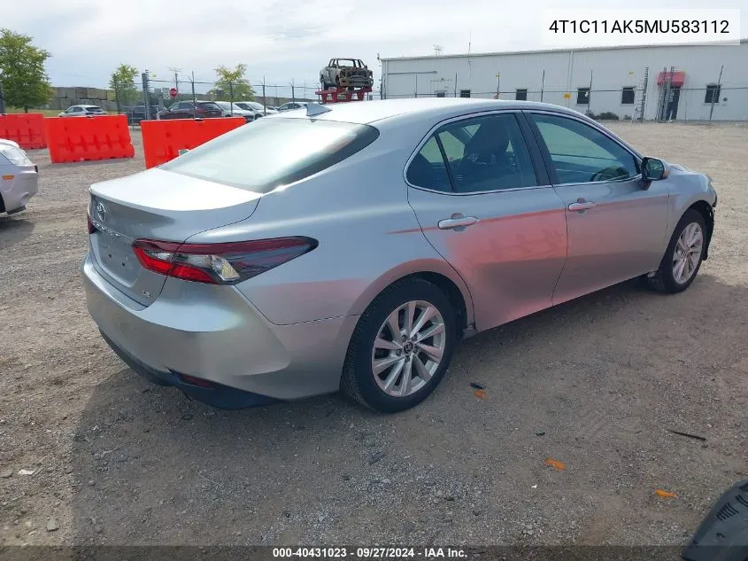 2021 Toyota Camry Le VIN: 4T1C11AK5MU583112 Lot: 40431023