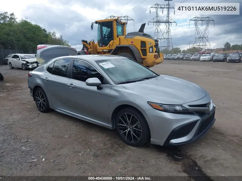 2021 Toyota Camry Se VIN: 4T1G11AK6MU519226 Lot: 40438500