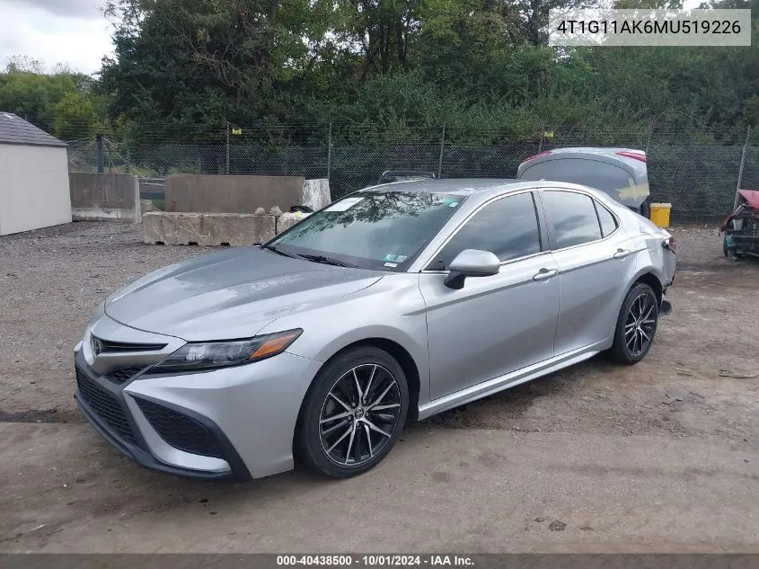 2021 Toyota Camry Se VIN: 4T1G11AK6MU519226 Lot: 40438500