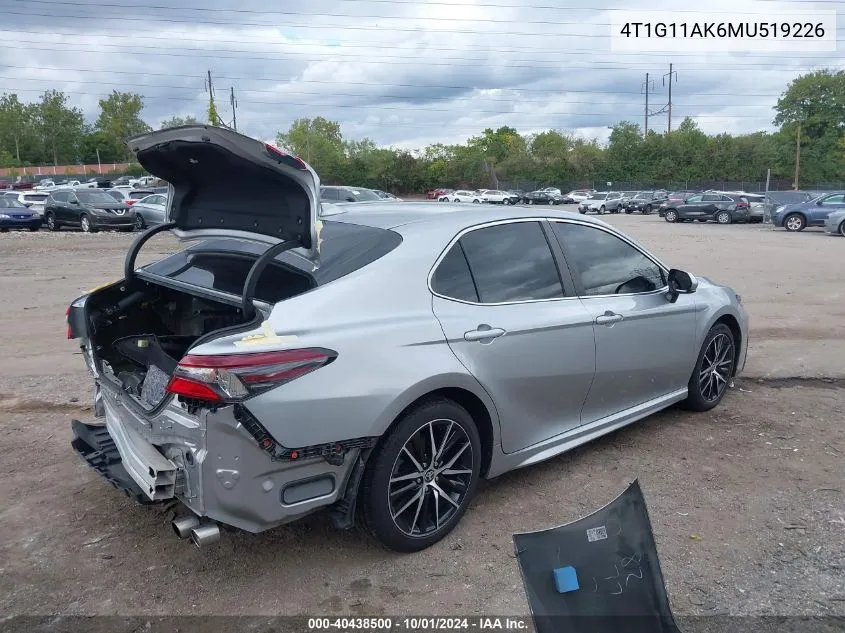 4T1G11AK6MU519226 2021 Toyota Camry Se