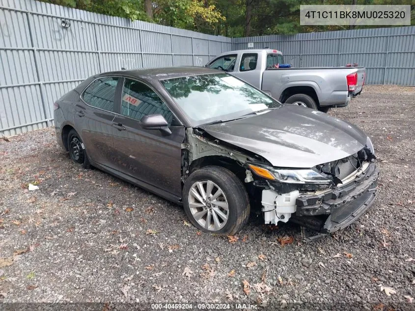 2021 Toyota Camry Le Awd VIN: 4T1C11BK8MU025320 Lot: 40459204