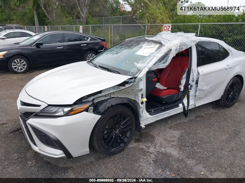 2021 Toyota Camry Xse VIN: 4T1K61AKXMU568974 Lot: 40460932