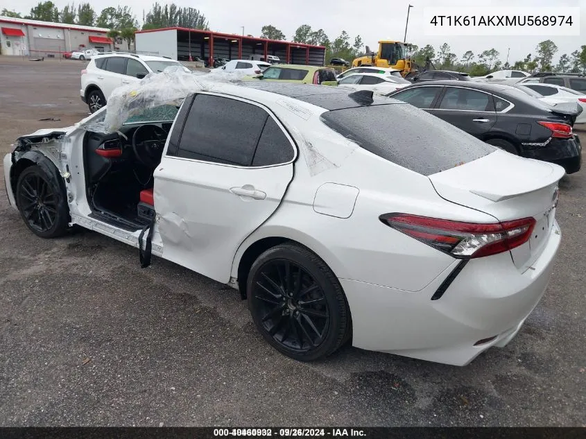 2021 Toyota Camry Xse VIN: 4T1K61AKXMU568974 Lot: 40460932