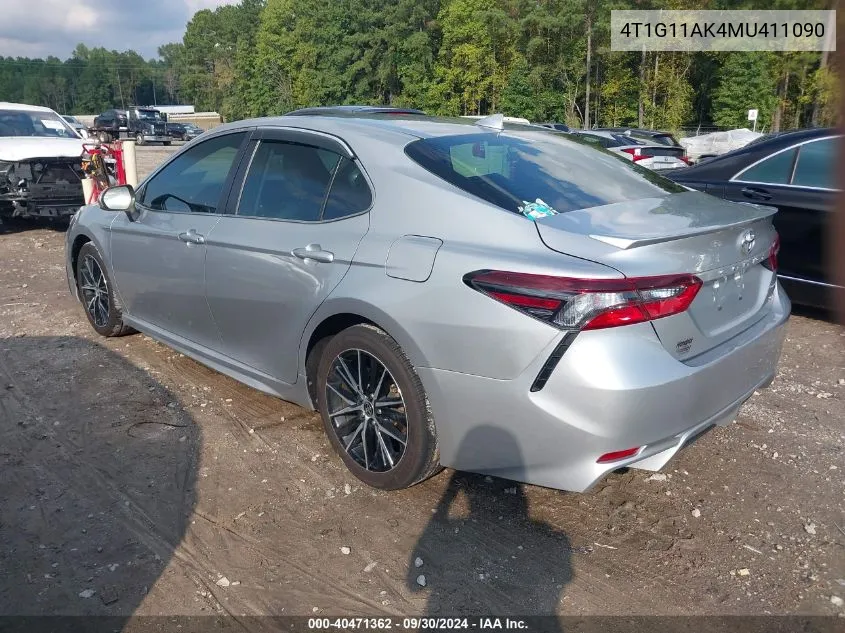 2021 Toyota Camry Se VIN: 4T1G11AK4MU411090 Lot: 40471362