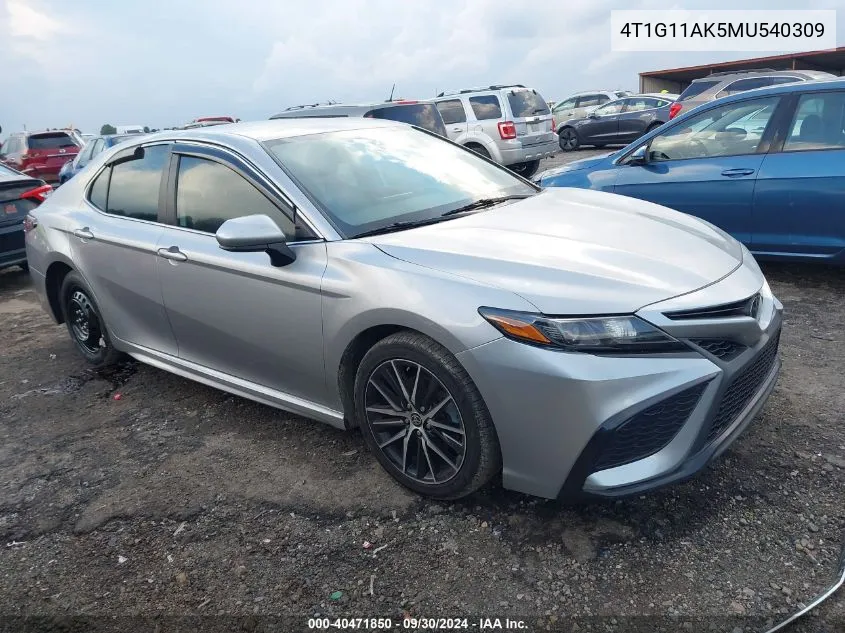 4T1G11AK5MU540309 2021 Toyota Camry Se