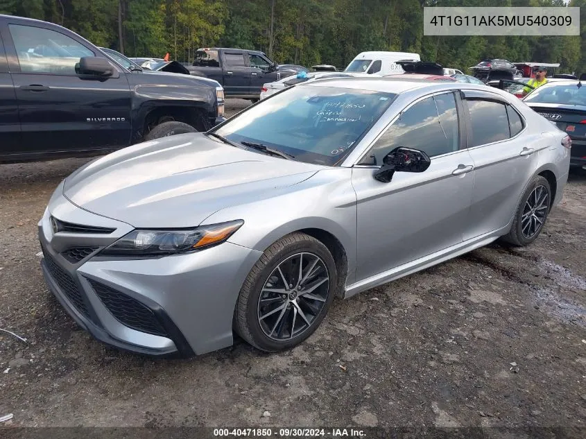 2021 Toyota Camry Se VIN: 4T1G11AK5MU540309 Lot: 40471850