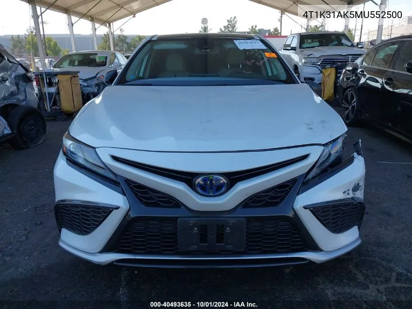 2021 Toyota Camry Xse Hybrid VIN: 4T1K31AK5MU552500 Lot: 40493635