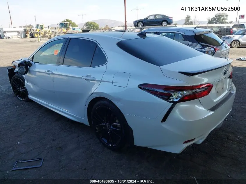 2021 Toyota Camry Xse Hybrid VIN: 4T1K31AK5MU552500 Lot: 40493635