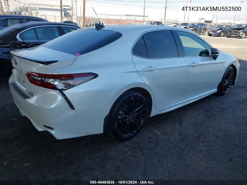 2021 Toyota Camry Xse Hybrid VIN: 4T1K31AK5MU552500 Lot: 40493635