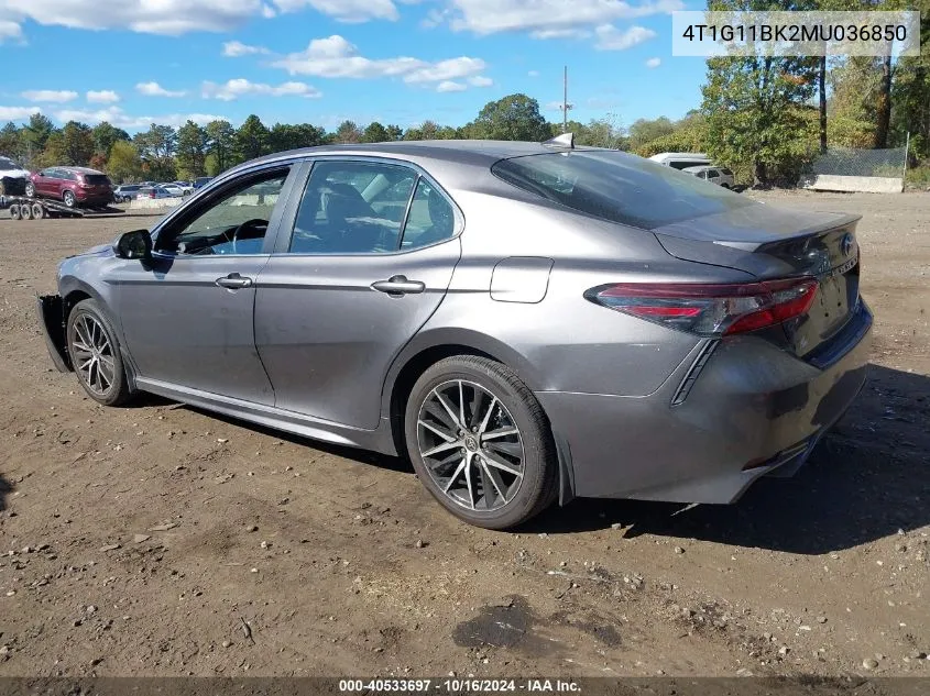 2021 Toyota Camry Se Awd VIN: 4T1G11BK2MU036850 Lot: 40533697