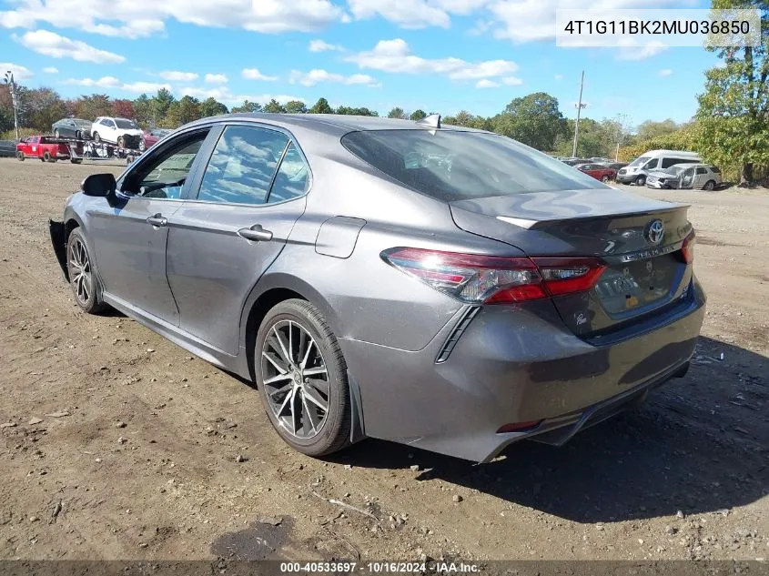 4T1G11BK2MU036850 2021 Toyota Camry Se Awd