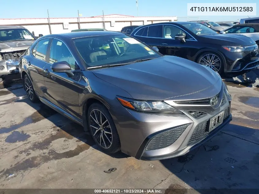 4T1G11AK6MU512583 2021 Toyota Camry Se