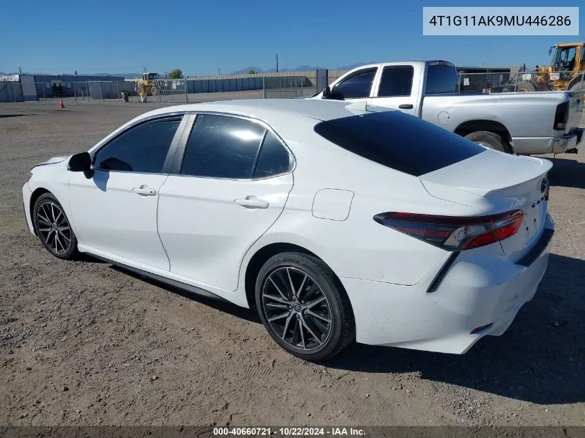 2021 Toyota Camry Se VIN: 4T1G11AK9MU446286 Lot: 40660721