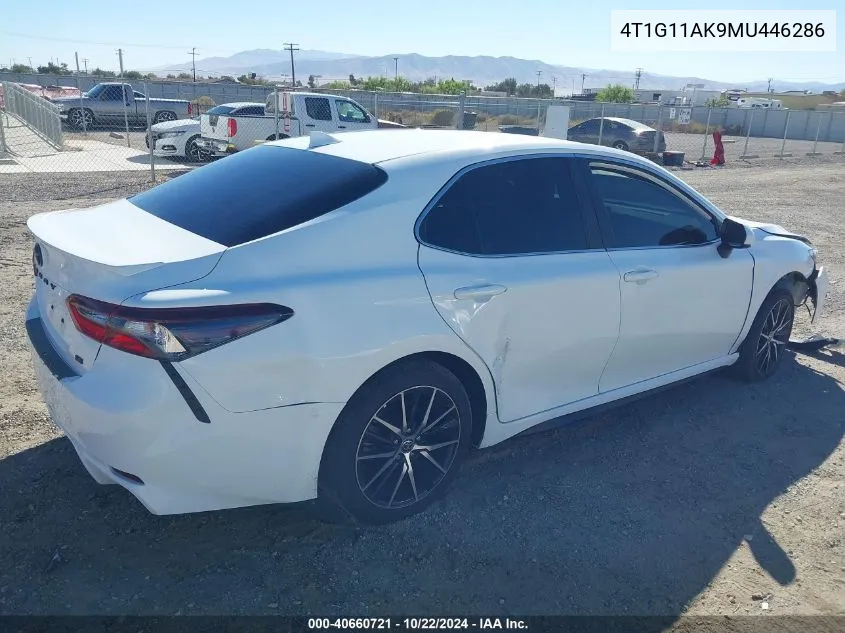 2021 Toyota Camry Se VIN: 4T1G11AK9MU446286 Lot: 40660721