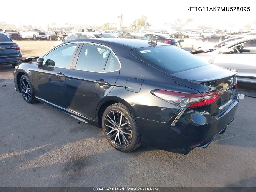 2021 Toyota Camry Se VIN: 4T1G11AK7MU528095 Lot: 40671014