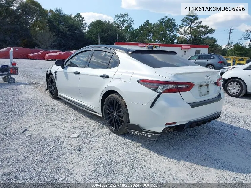 2021 Toyota Camry Xse VIN: 4T1K61AK3MU606996 Lot: 40671252