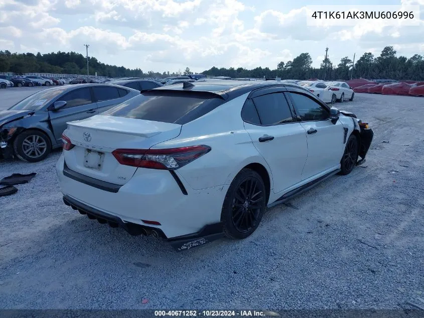 2021 Toyota Camry Xse VIN: 4T1K61AK3MU606996 Lot: 40671252