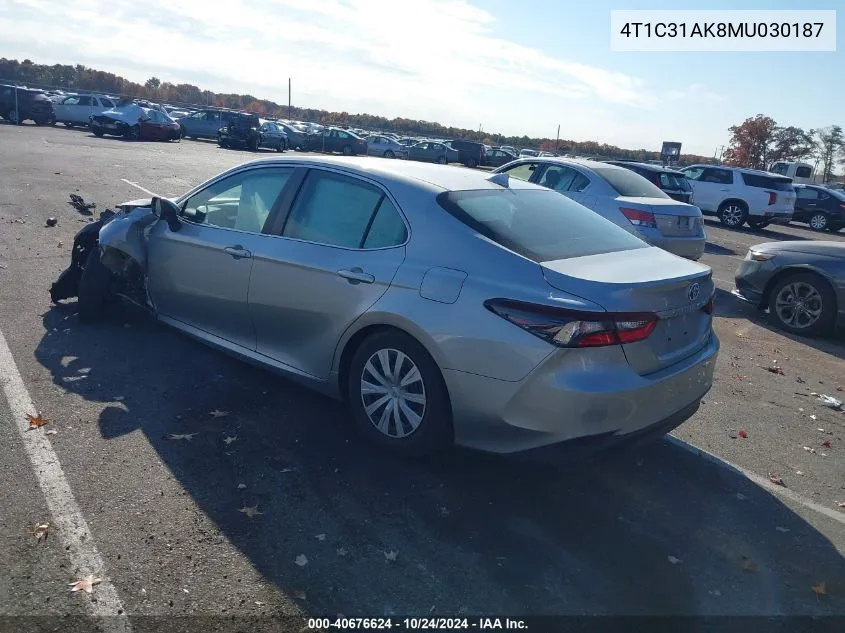 4T1C31AK8MU030187 2021 Toyota Camry Le Hybrid