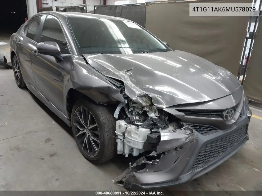 2021 Toyota Camry Se VIN: 4T1G11AK6MU578079 Lot: 40680891