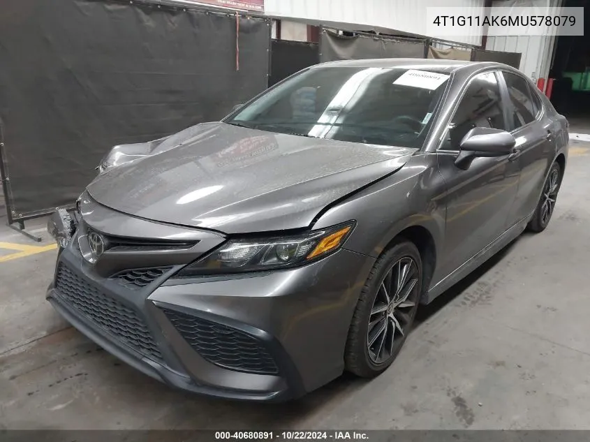 2021 Toyota Camry Se VIN: 4T1G11AK6MU578079 Lot: 40680891