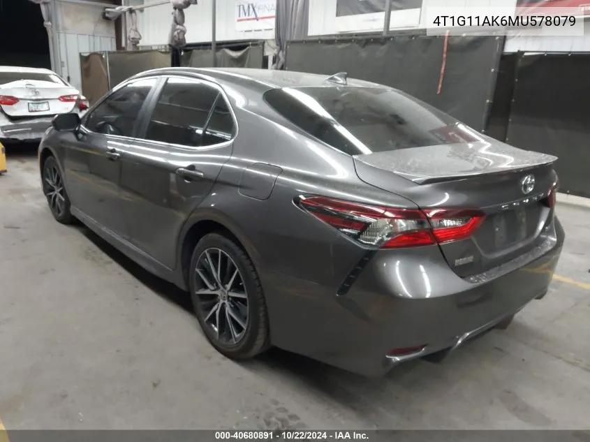 2021 Toyota Camry Se VIN: 4T1G11AK6MU578079 Lot: 40680891