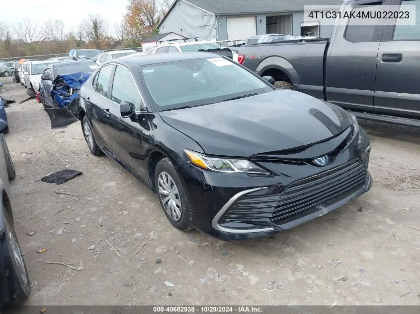 4T1C31AK4MU022023 2021 Toyota Camry Le Hybrid