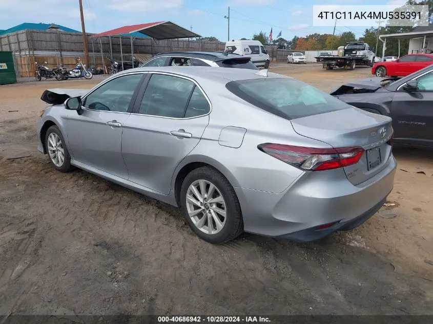 2021 Toyota Camry Le VIN: 4T1C11AK4MU535391 Lot: 40686942