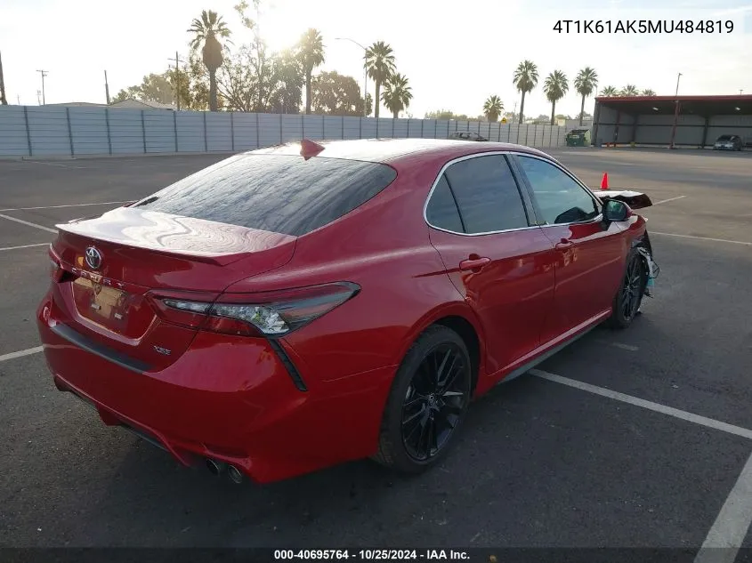 2021 Toyota Camry Xse VIN: 4T1K61AK5MU484819 Lot: 40695764