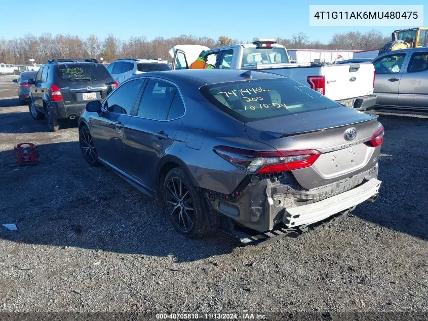 4T1G11AK6MU480475 2021 Toyota Camry Se